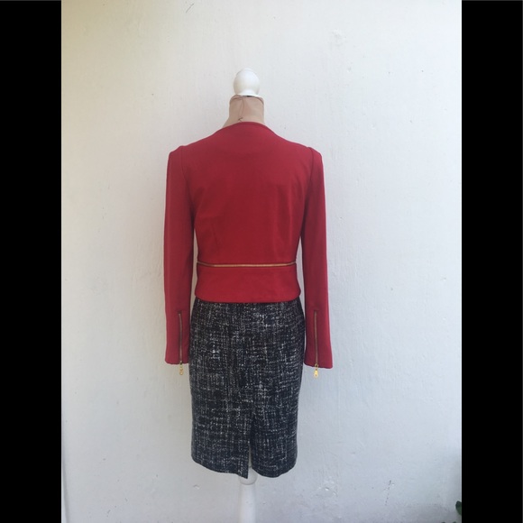 Philosophy Red Zipper Open Blazer - Picture 4 of 8